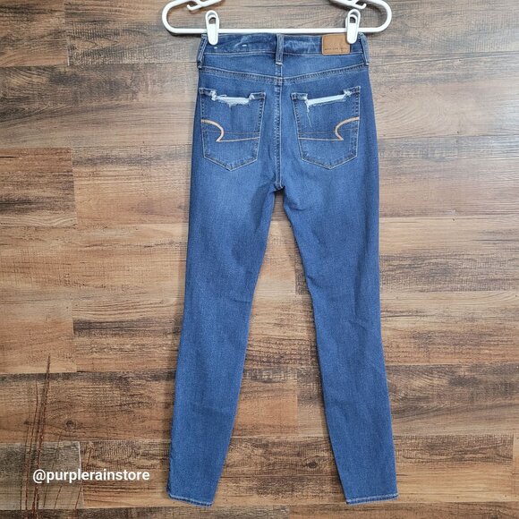 American Eagle Jeans 00 Dream Jegging Tummy Control Super Hi Rise Stretch Denim - Picture 2 of 14